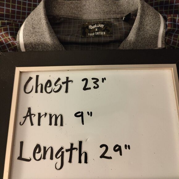 Footjoy x Todd Snyder Size Large Performance Stretch Golf Polo Check Shirt - Picture 8 of 8